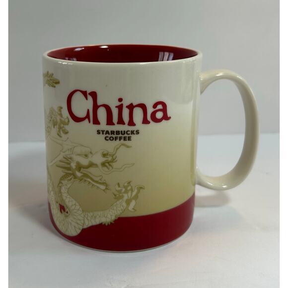 New! Starbucks Coffee China Global Icon Collector Mug Dragon 2012 16oz - Picture 1 of 6